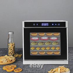 Commercial Food Dehydrator 6-Tray Stainless Steel Fruit Meat Jerky Dryer US