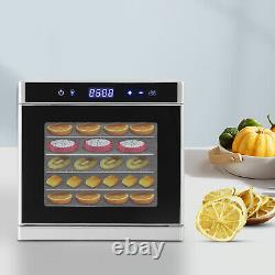 Commercial Food Dehydrator 6-Tray Stainless Steel Fruit Meat Jerky Dryer US