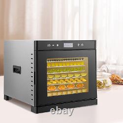 Commercial Food Dehydrator 8 Stainless Steel Trays Fruit Meat Dryer with Timer