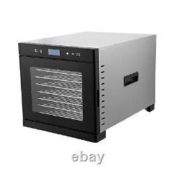 Commercial Food Dehydrator 8 Stainless Steel Trays Fruit Meat Dryer with Timer