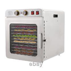 Commercial Food Dehydrator Stainless Steel Fruit Meat Dryer Machine 12 Tray 110V