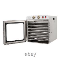 Commercial Food Dehydrator Stainless Steel Fruit Meat Dryer Machine 12 Tray 110V