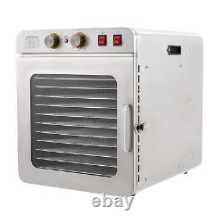 Commercial Food Dehydrator Stainless Steel Fruit Meat Dryer Machine 12 Tray 110V