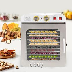 Commercial Food Dehydrator Stainless Steel Fruit Meat Dryer Machine 12 Tray 110V