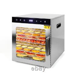 Ecojoy 10 Trays Food Dehydrator Machine Stainless Steel 800W Jerky Fruit Drying