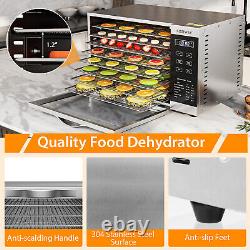 Food Dehydrator Dryer Machine 85°F-160°F with 8 Detachable Mesh Trays & Timer