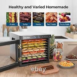 Food Dehydrator Machine, 9 Stainless Steel Trays Dehydrators for Food and Jerky