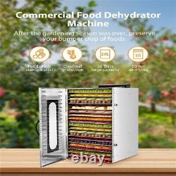 Fruit Dryer 20 Trays Food Dehydrator Snacks Meat Drying Machine Stainless Steel