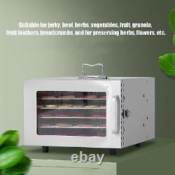 (Prise AU 220V)400W Food Dehydrator Stainless Steel 6 Trays Electric Food New