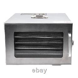 (Prise EU 220V)400W Food Dehydrator Stainless Steel 6 Trays Electric Food